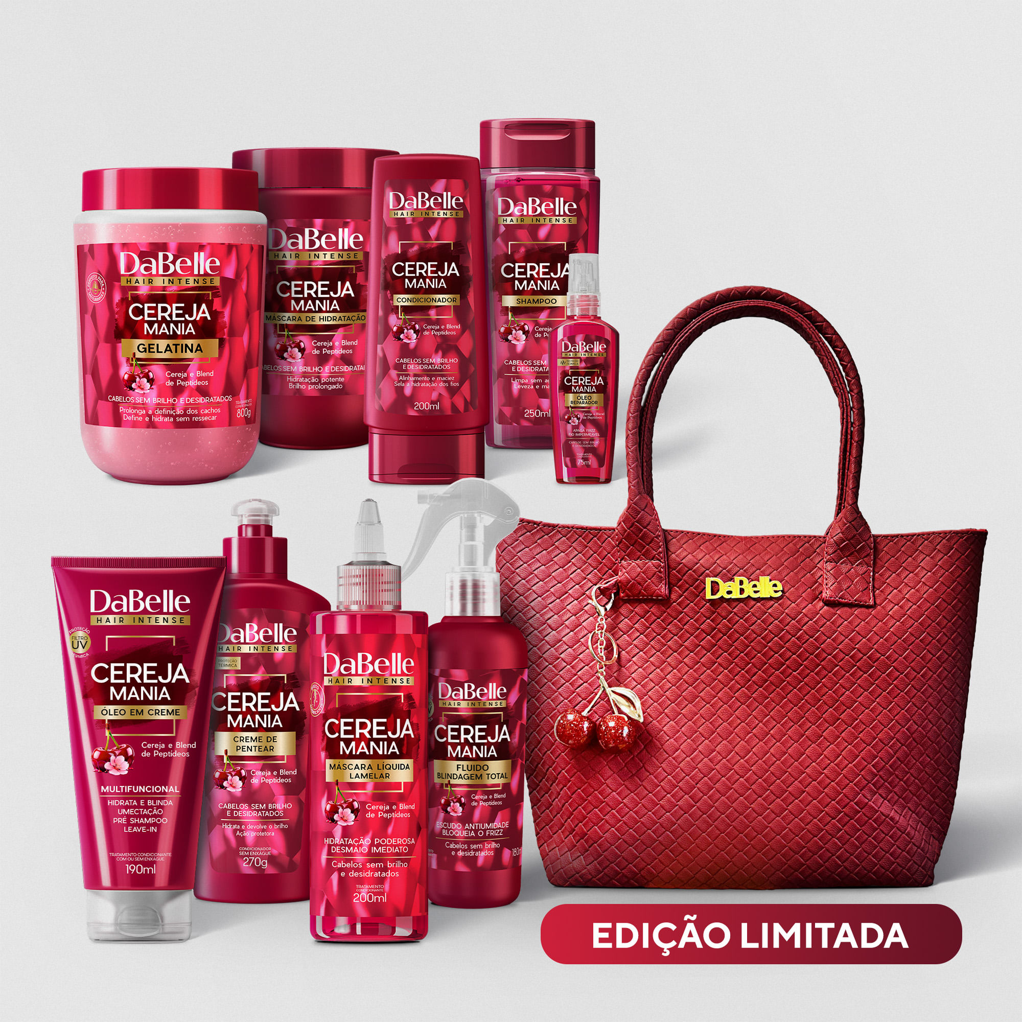 Kits Milagres do Mel DaBelle - Completo 800g gelatina + shamp 410 + oleo reparador 45 ml - 9 Produtos - brinde